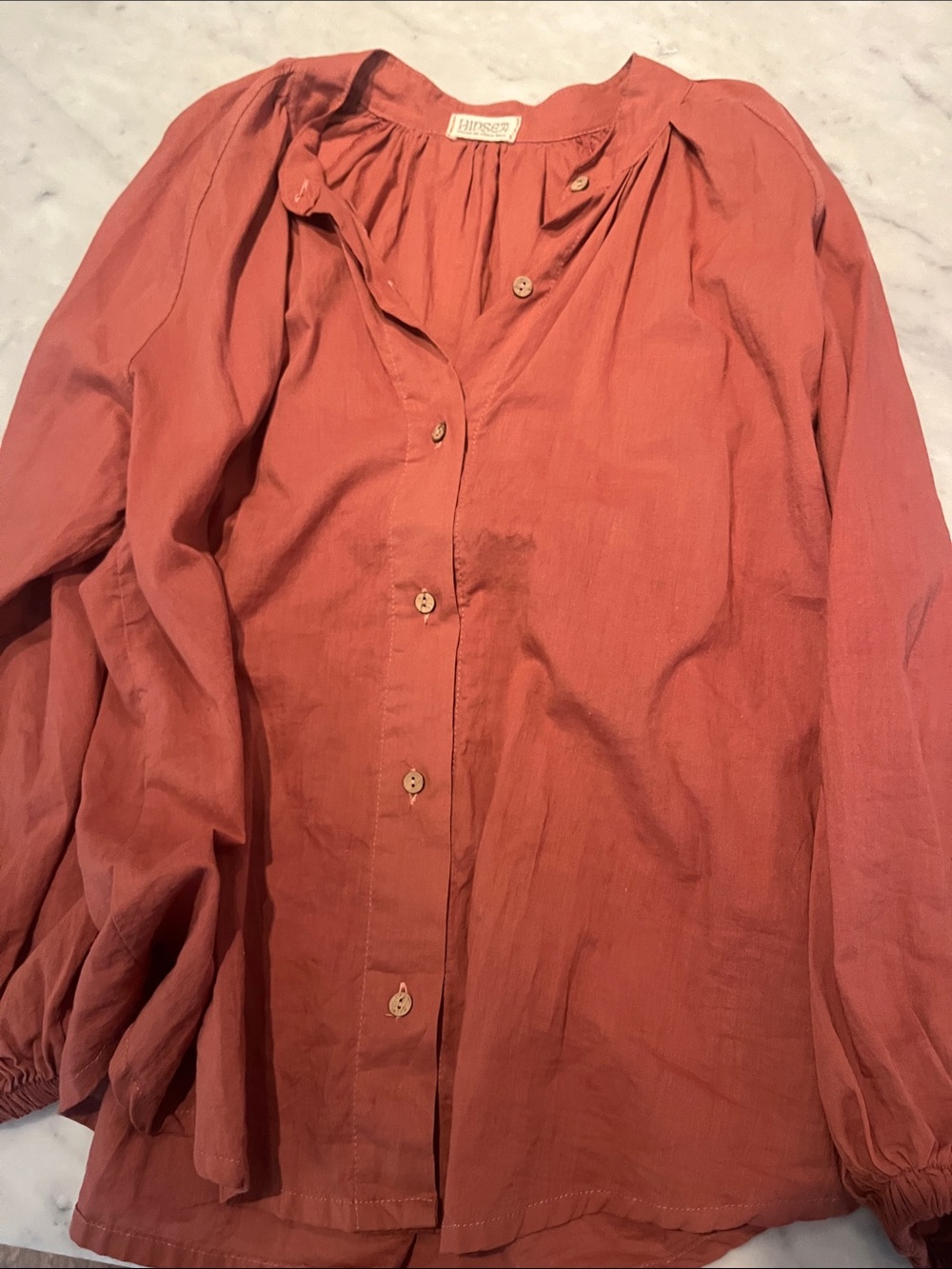 Women's Rust Button-Front Blouse